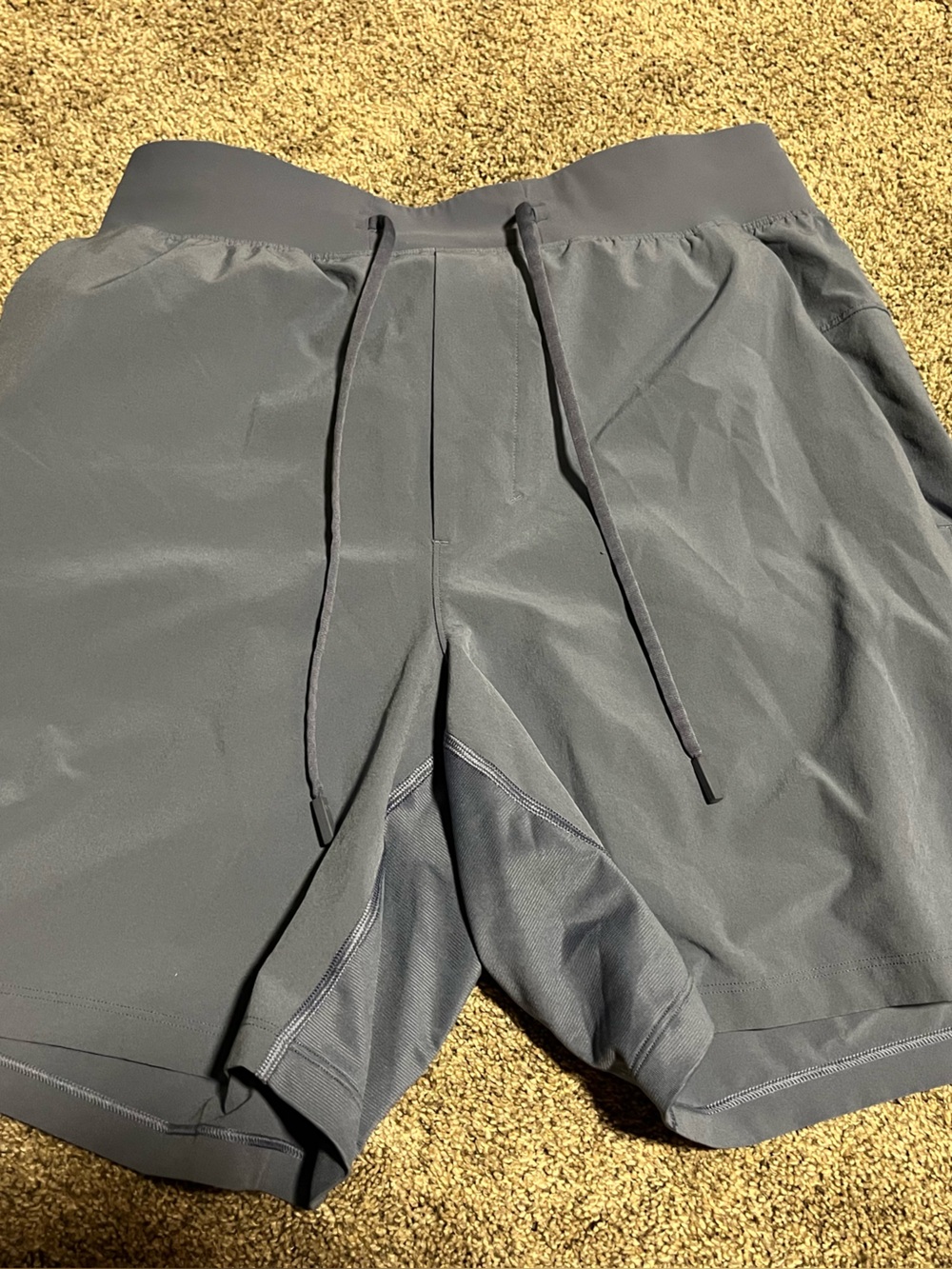 LULULEMON Zeroed In Linerless Shorts Mens M Blue Active 7" Euc